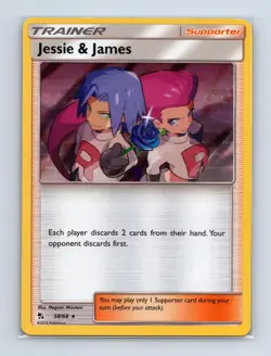 Jessie & James 58/68 Holo Rare Hidden Fates Pokemon Holo Lightly Played - Image 1