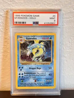 Pokemon Base Set Gyarados Holo Rare PSA 9 6/102 English 1999 Wizards - Image 1