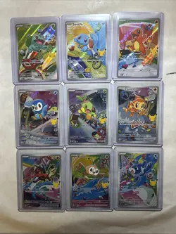 Pokemon 30th Anniversary First Partners Illustration Collection IR Set Of 9 - Image 1