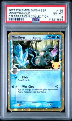 2021 POKEMON SWSH BLACK STAR PROMO CELEBRATIONS COLLECTION MIMIKYU-HOLO PSA 8 - Image 1