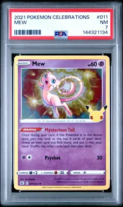 2021 POKEMON CELEBRATIONS #011 MEW PSA 7 - Image 1