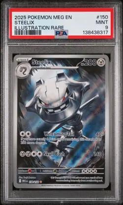 2025 POKEMON MEG EN-MEGA EVOLUTION ILLUSTRATION RARE #150 STEELIX PSA 9 - Image 1