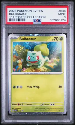 2023 POKEMON SVP EN-SV BLACK STAR PROMO 151 POSTER COLLECTION BULBASAUR PSA 9 - Image 1