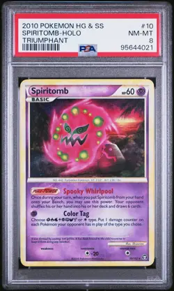 2010 POKEMON HEARTGOLD & SOULSILVER TRIUMPHANT #10 SPIRITOMB-HOLO PSA 8 - Image 1