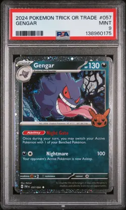 2024 POKEMON TRICK OR TRADE #057 GENGAR PSA 9 - Image 1