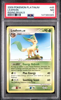 2009 POKEMON PLATINUM RISING RIVALS #45 LEAFEON PSA 7 - Image 1