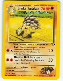 Brock's Sandslash - 36/132 Gym Challenge - Pokemon TCG - 2000 - Image 1