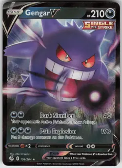 Pokemon Gengar V Ultra Rare SWSH08: Fusion Strike 156/264 NM - Image 1