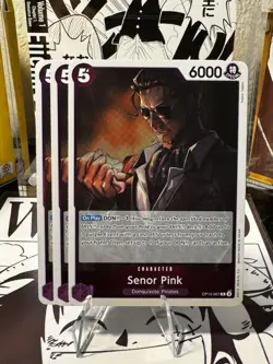 One Piece Card Game Senor Pink OP10-067 Royal Blood Foil 3 Cards Bundle - Image 1