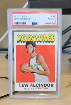 1971 Topps Lew Alcindor #100 PSA 8 NM/MT Great Centering High End 8 - Image 1