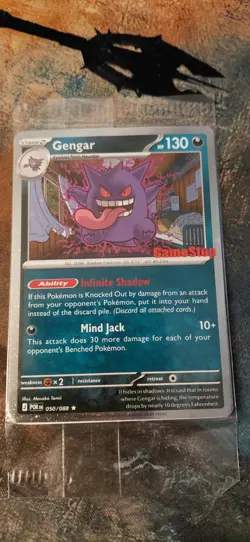 Pokemon Swirl Gengar Gamestop Promo Sealed Stamped Promo Card - Image 1