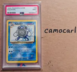 Pokemon Card Game Base Set Unlimited Poliwhirl 38/102 PSA 9 MINT 1999 Vintage - Image 1