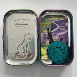 Pokemon Prismatic Evolutions Empty Mini Tin Umbreon Card And Coin - Image 3