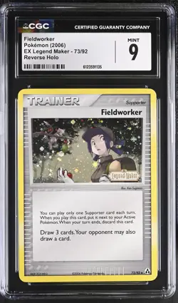 CGC 9 Fieldworker 2006 EX Legend Maker 73/92 Reverse Holo STAMPED Pokemon Card - Image 1