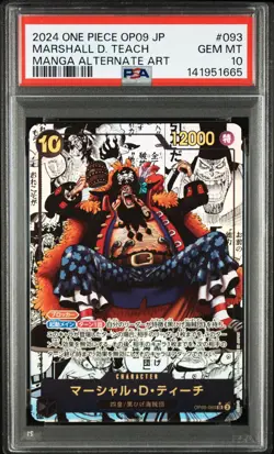 PSA 10 Marshall D. Teach SR (Manga Alt Art) OP09-093 One Piece Card Japanese - Image 1