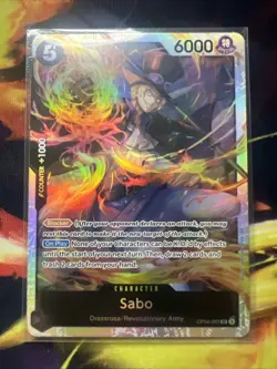 Sabo OP04-083 SR ONE PIECE Tcg Card Game NM BLACK Reprint - Image 1