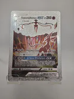 Pokemon TCG - Espeon & Deoxys Alt Art Ultra Rare - Silver Metal Card - Image 1