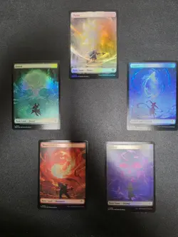 MTG Secrets of Strixhaven - Complete Set Of *FOIL* Full Art Basic Lands - Image 1