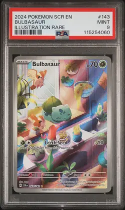 2024 POKEMON SCR EN-STELLAR CROWN ILLUSTRATION RARE #143 BULBASAUR PSA 9 - Image 1