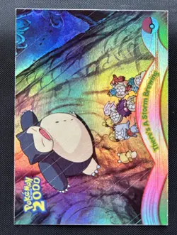 2000 Topps Pokemon The Movie 2000 There’s A Storm Brewing - Rainbow Foil #8 - NM - Image 1