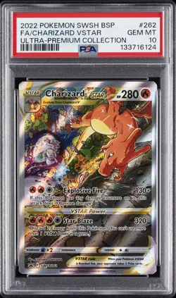 2022 POKEMON SWSH BLACK STAR PROMO #262 FULL ART/CHARIZARD VSTAR PSA 10 - Image 1