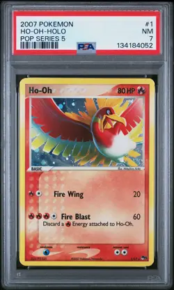 2007 POKEMON POP SERIES 5 #1 HO-OH-HOLO PSA 7 - Image 1