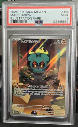 2025 Pokemon Mega Evolutions Marshadow Illustration Rare #146 PSA 9 MINT - Image 1