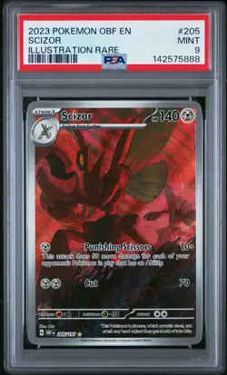 2023 POKEMON OBF EN-OBSIDIAN FLAMES ILLUSTRATION RARE #205 SCIZOR PSA 9 - Image 1