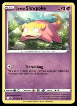 Galarian Slowpoke 054/163 Common Battle Styles Pokemon Near Mint - Image 1