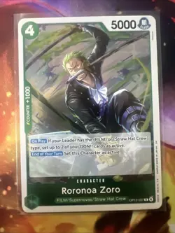Roronoa Zoro Rare (R) OP13-037 Carrying On His Will English Foil - Image 1