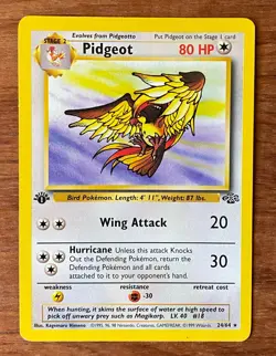 Pidgeot Jungle 1st Edition 1999 Non-Holo Rare Pokemon TCG 24/64 Vintage Card - Image 1
