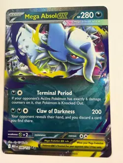 Pokemon Mega Absol EX Mega Evolution Holo Card 086/132 - Image 1