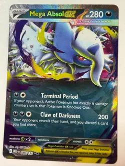 Mega Absol ex Double Rare ME01: Mega Evolution 086/132 NM Pokemon Card - Image 1