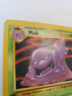 Muk - 28/62 - Pokemon Card Fossil 1st Edition Rare Card WOTC MP-damaged Crease - Image 5