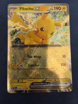 Pokemon Pikachu TCG Prismatic Evolutions EX Card 028/131 Double Rare Mint - Image 1