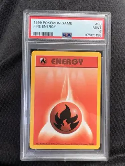 Pokemon Fire Energy Base Set 1999 PSA 9 98/102 - Image 1