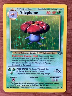 1999 Pokemon Vileplume 15/64 Holo Rare Jungle Set WOTC Vintage Holographic MP - Image 1