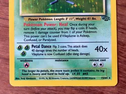 1999 Pokemon Vileplume 15/64 Holo Rare Jungle Set WOTC Vintage Holographic MP - Image 3