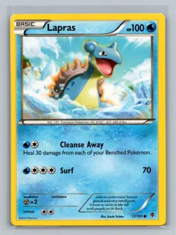 Lapras 17/101 Common Plasma Blast Pokemon Near Mint - Image 1