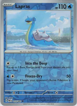 Lapras 016/091 Common Paldean Fates Pokemon Reverse Holo Near Mint - Image 1