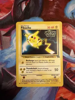 1999 Pokemon The First Movie Pikachu Black Star Promo #4 Raw LP - Image 1