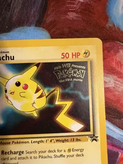 1999 Pokemon The First Movie Pikachu Black Star Promo #4 Raw LP - Image 3