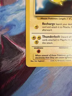 1999 Pokemon The First Movie Pikachu Black Star Promo #4 Raw LP - Image 5