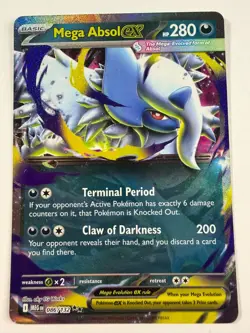Mega Absol ex 086/132, Mega Evolution, Double Rare Holo, Pokemon TCG, NM - Image 1