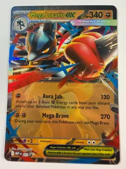 Pokemon TCG Mega Lucario Ex MEP 012 Mega Evolution Black Star Promo - Image 1