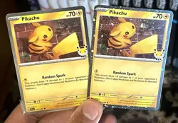 2X Pikachu 051/162 Cosmos Holo Promo Pokemon Day 2026 Error Extra Opaque + Bleed - Image 2