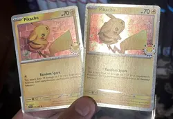2X Pikachu 051/162 Cosmos Holo Promo Pokemon Day 2026 Error Extra Opaque + Bleed - Image 3