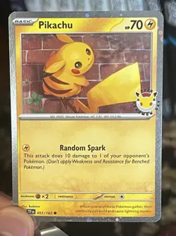 2X Pikachu 051/162 Cosmos Holo Promo Pokemon Day 2026 Error Extra Opaque + Bleed - Image 5