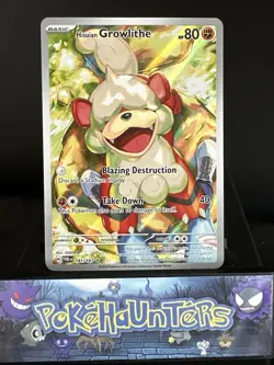 Pokemon Card Hisuian Growlithe 181/167 Twilight Masquerade Illistration Rare NM - Image 1