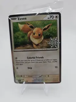 Eevee 133/165 Pokemon Holiday Calendar Festive Stamp Snowflake, SEALED PROMO! NM - Image 1